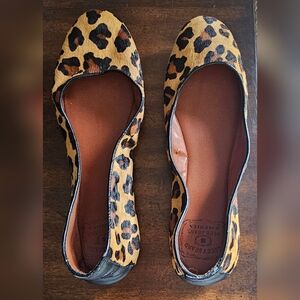 Lucky Brand leopard calf hair flats